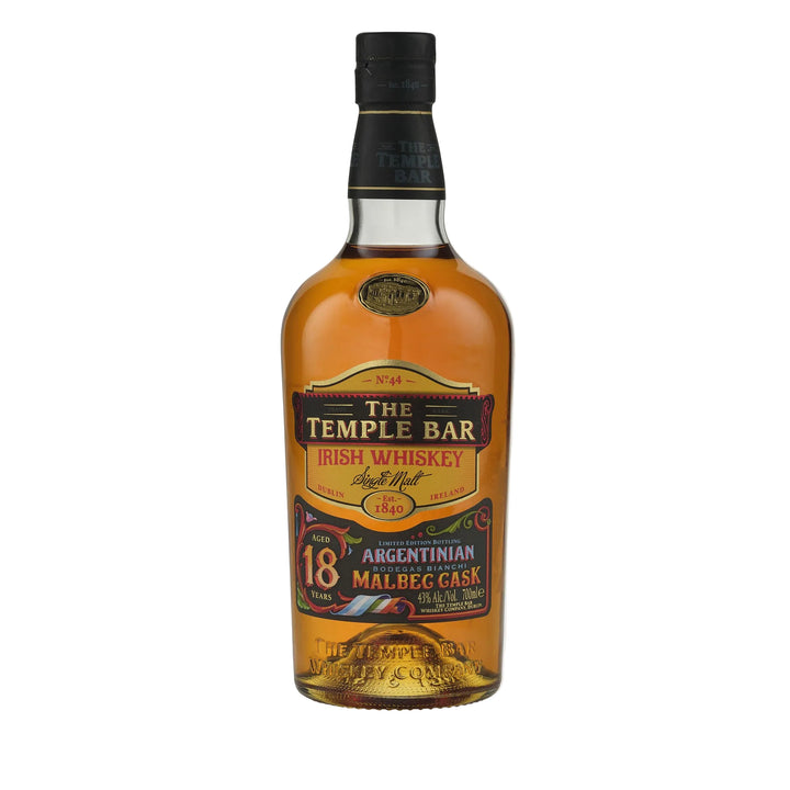 The Temple Bar Irish Whiskey - 18 Year Old Single Malt, Malbec Edition (70CL)