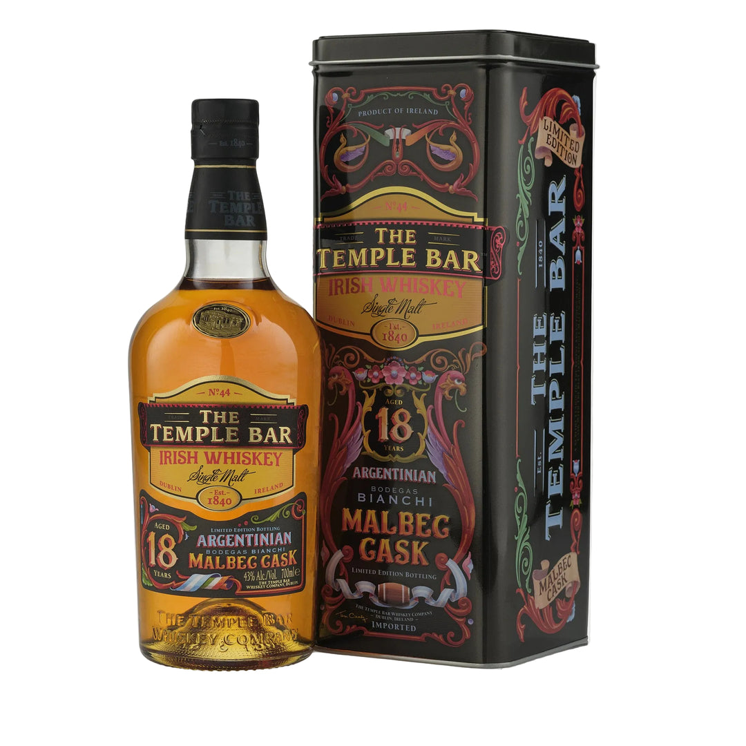 The Temple Bar Irish Whiskey - 18 Year Old Single Malt, Malbec Edition (70CL)