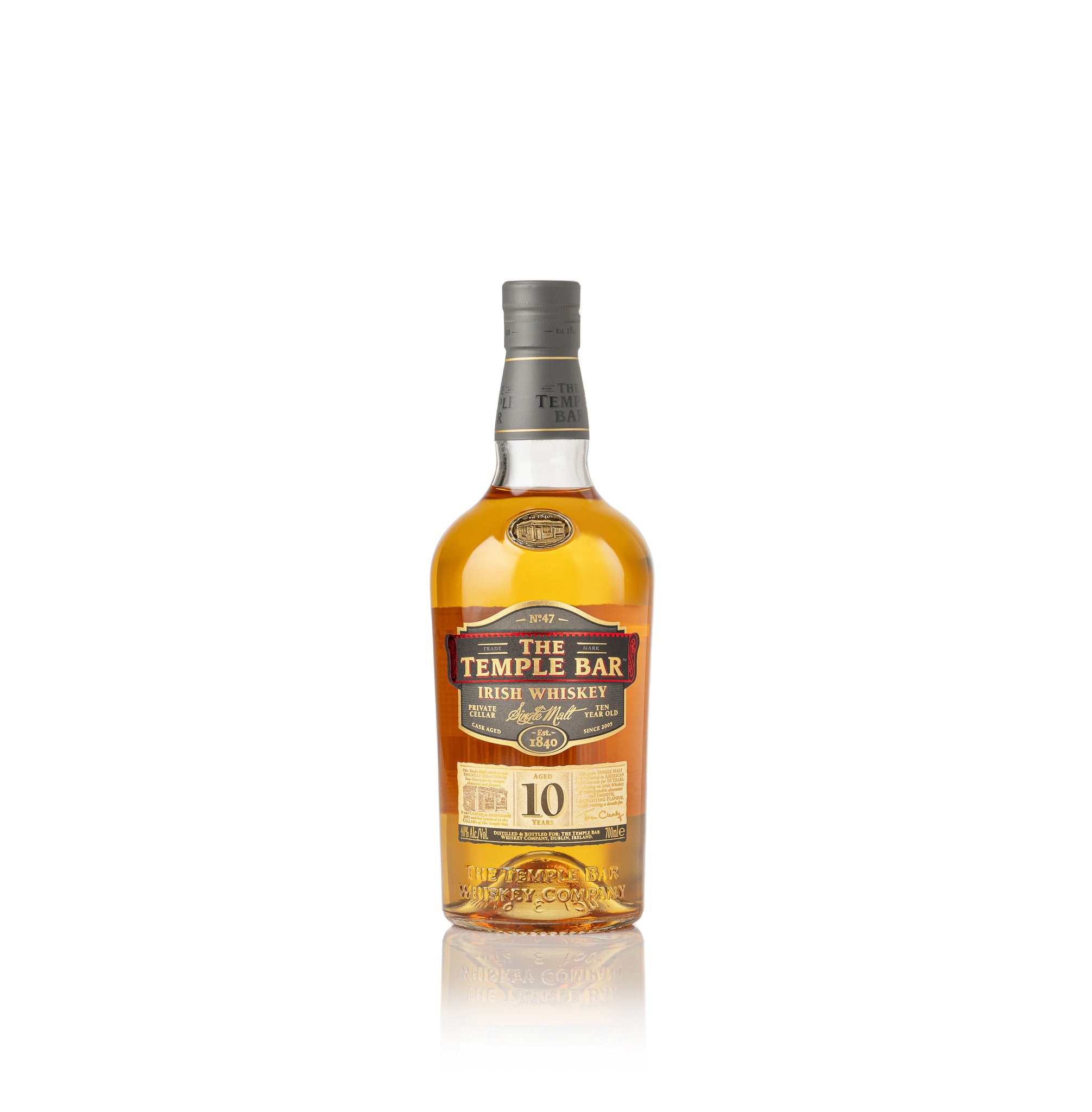 The Temple Bar Irish Whiskey - 10 Year Old Single Malt (70CL)