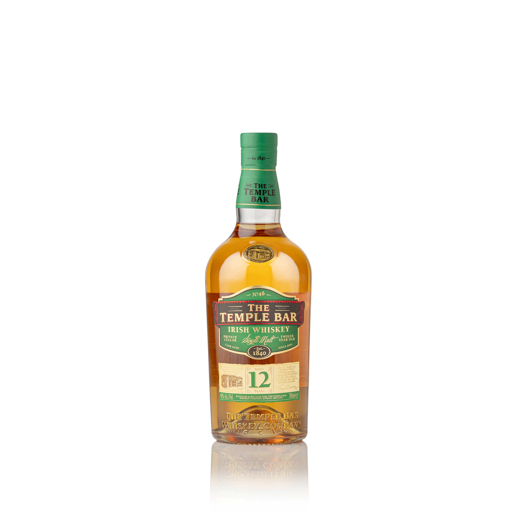 The Temple Bar Irish Whiskey - 12 Year Old Single Malt (70CL)